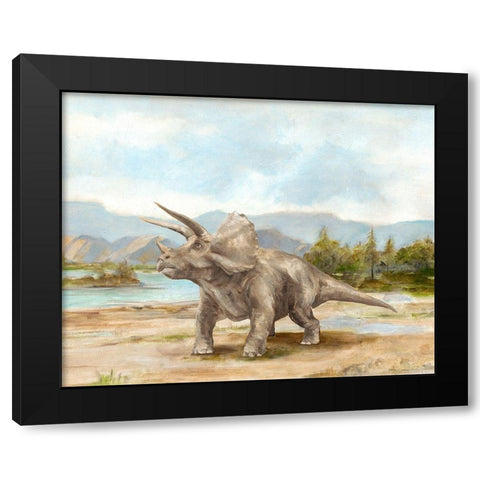 Dinosaur Illustration II Black Modern Wood Framed Art Print by Harper, Ethan