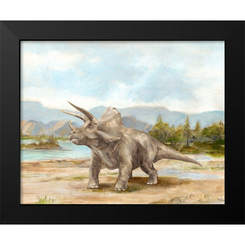 Dinosaur Illustration II Black Modern Wood Framed Art Print by Harper, Ethan