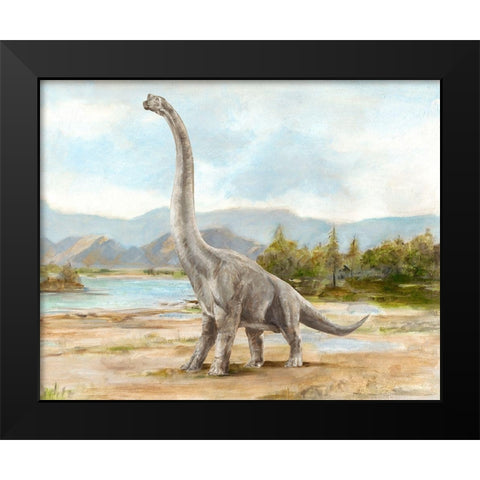 Dinosaur Illustration IV Black Modern Wood Framed Art Print by Harper, Ethan