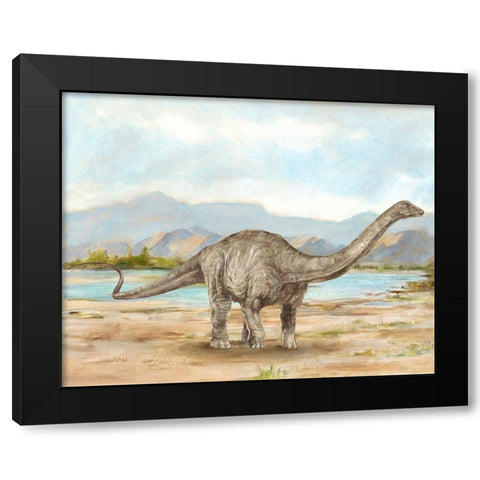 Dinosaur Illustration V Black Modern Wood Framed Art Print by Harper, Ethan