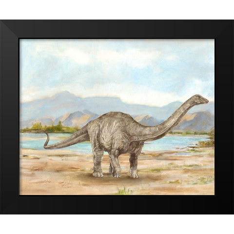 Dinosaur Illustration V Black Modern Wood Framed Art Print by Harper, Ethan