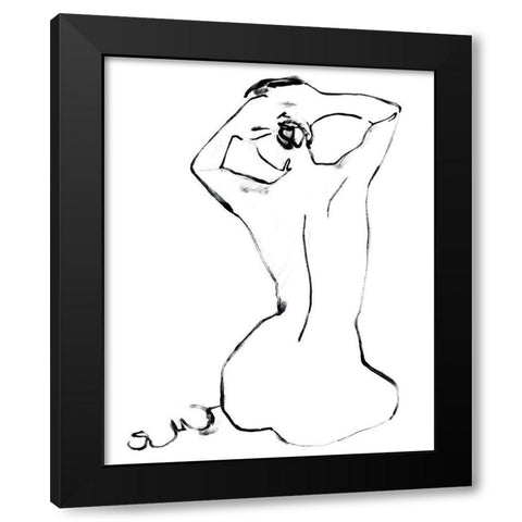 Fixing the Bun I Black Modern Wood Framed Art Print by Parker, Jennifer Paxton