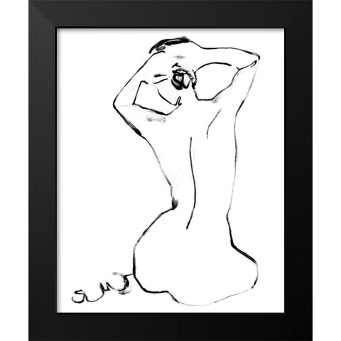 Fixing the Bun I Black Modern Wood Framed Art Print by Parker, Jennifer Paxton