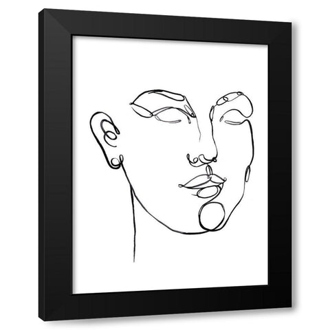Linear Thoughts II Black Modern Wood Framed Art Print by Parker, Jennifer Paxton