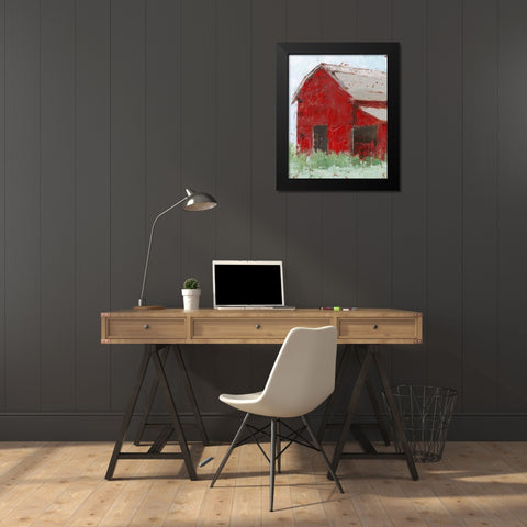 Big Red Barn II Black Modern Wood Framed Art Print by Harper, Ethan