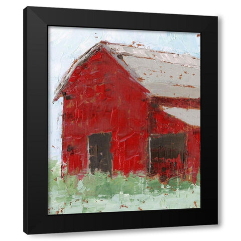 Big Red Barn II Black Modern Wood Framed Art Print by Harper, Ethan