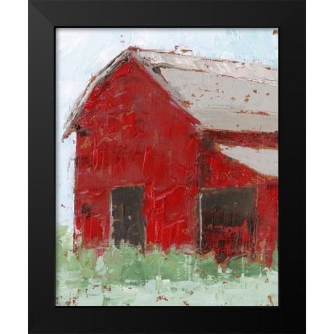 Big Red Barn II Black Modern Wood Framed Art Print by Harper, Ethan
