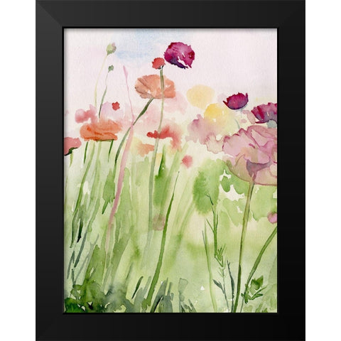 Among the Watercolor Wildflowers I Black Modern Wood Framed Art Print by Parker, Jennifer Paxton