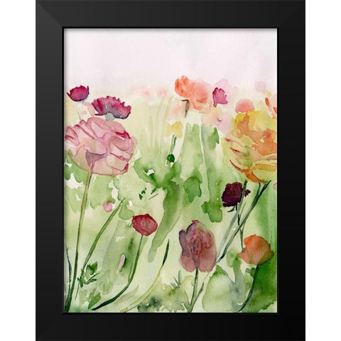 Among the Watercolor Wildflowers II Black Modern Wood Framed Art Print by Parker, Jennifer Paxton