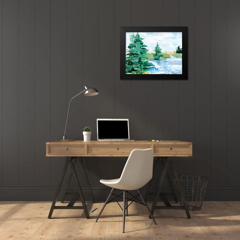 Evergreen Lake I Black Modern Wood Framed Art Print by Harper, Ethan