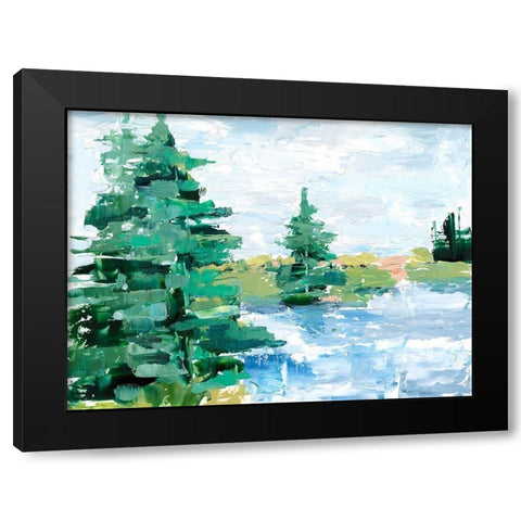Evergreen Lake I Black Modern Wood Framed Art Print by Harper, Ethan