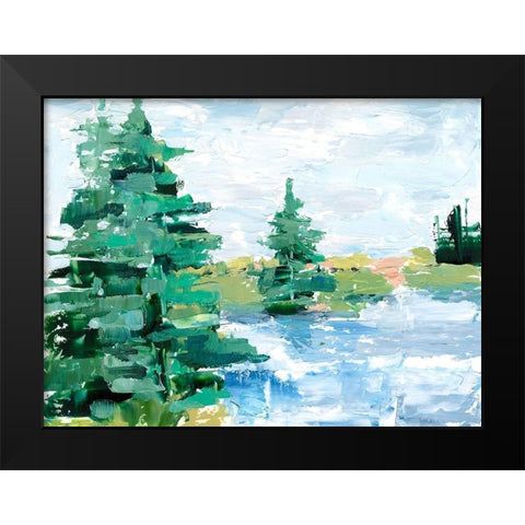 Evergreen Lake I Black Modern Wood Framed Art Print by Harper, Ethan