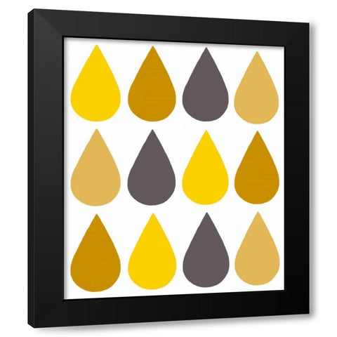 Raindrops II Black Modern Wood Framed Art Print with Double Matting by Zarris, Chariklia