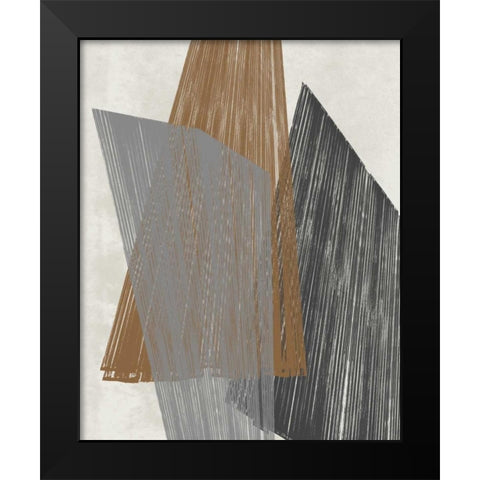 Triangle Stripes I Black Modern Wood Framed Art Print by Goldberger, Jennifer