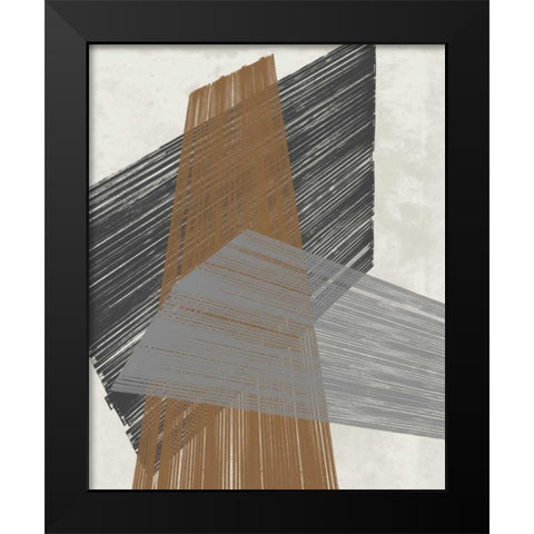 Triangle Stripes II Black Modern Wood Framed Art Print by Goldberger, Jennifer