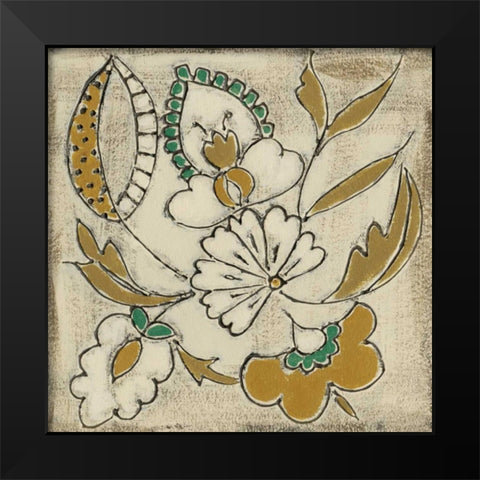 Earthenware Floral V Black Modern Wood Framed Art Print by Zarris, Chariklia