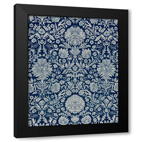 Baroque Tapestry in Navy II Black Modern Wood Framed Art Print by Vision Studio