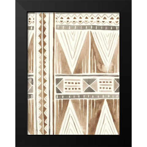 Tribal Impressions I Black Modern Wood Framed Art Print by Vess, June Erica