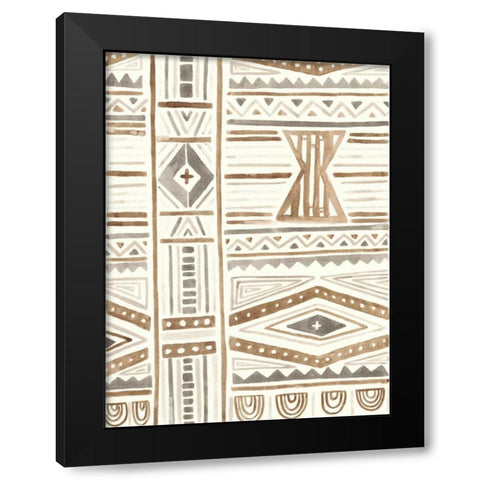 Tribal Impressions III Black Modern Wood Framed Art Print with Double Matting by Vess, June Erica