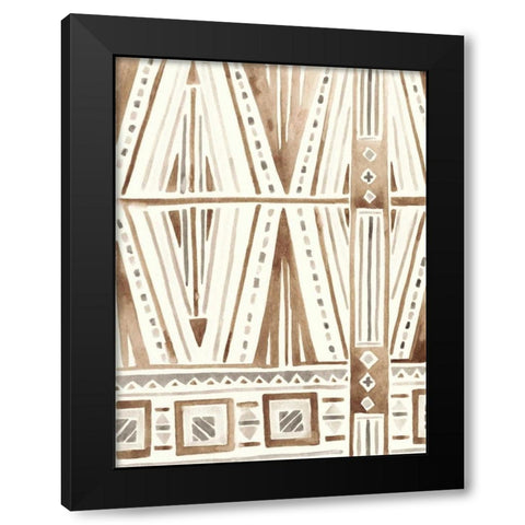 Tribal Impressions IV Black Modern Wood Framed Art Print with Double Matting by Vess, June Erica