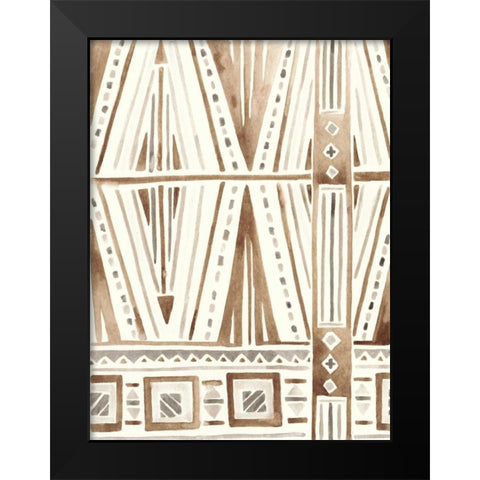 Tribal Impressions IV Black Modern Wood Framed Art Print by Vess, June Erica