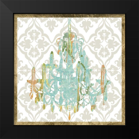 Damask Chandelier I Black Modern Wood Framed Art Print by Goldberger, Jennifer