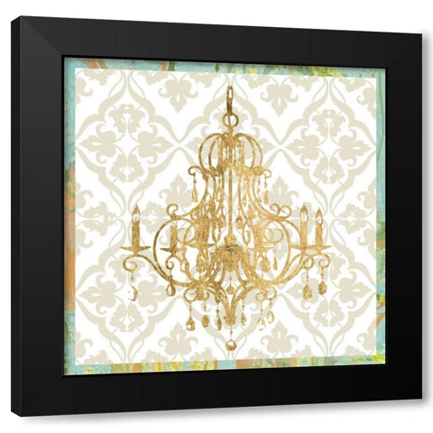 Damask Chandelier II Black Modern Wood Framed Art Print by Goldberger, Jennifer