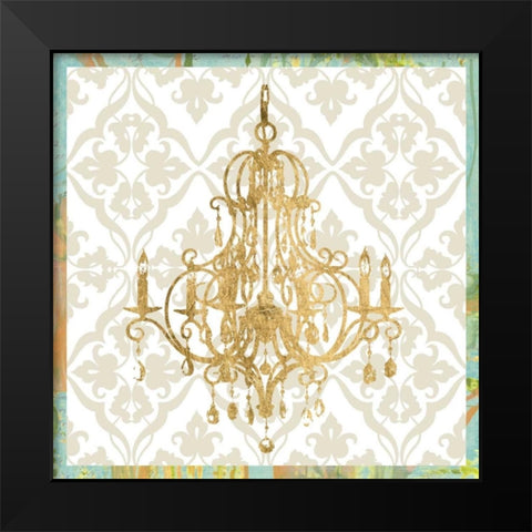 Damask Chandelier II Black Modern Wood Framed Art Print by Goldberger, Jennifer