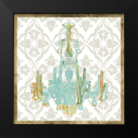 Damask Chandelier III Black Modern Wood Framed Art Print by Goldberger, Jennifer