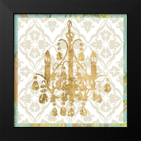 Damask Chandelier IV Black Modern Wood Framed Art Print by Goldberger, Jennifer