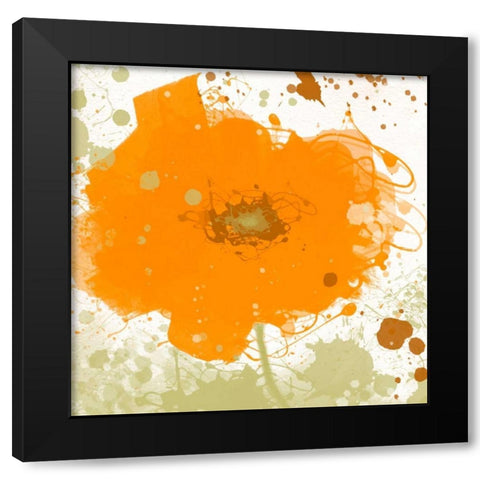 Modern Orange Black Modern Wood Framed Art Print with Double Matting by Orlov, Irena