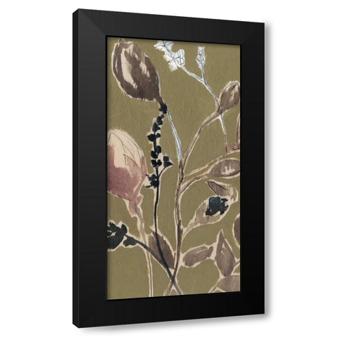 Mauve on Olive I Black Modern Wood Framed Art Print with Double Matting by Goldberger, Jennifer