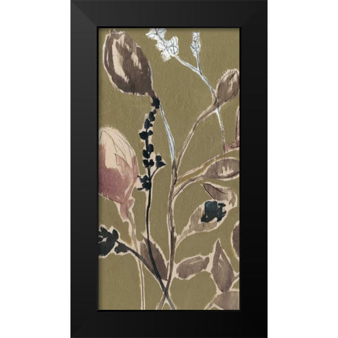 Mauve on Olive I Black Modern Wood Framed Art Print by Goldberger, Jennifer