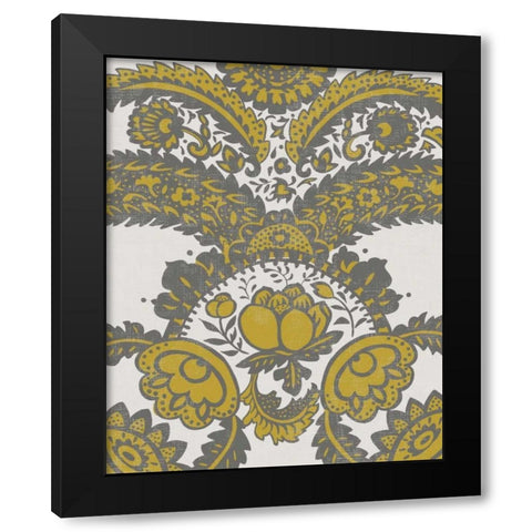 Graphic Damask VI Black Modern Wood Framed Art Print with Double Matting by Zarris, Chariklia