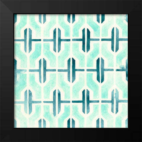 Ocean Tile I Black Modern Wood Framed Art Print by Vess, June Erica