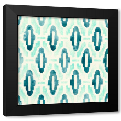Ocean Tile III Black Modern Wood Framed Art Print with Double Matting by Vess, June Erica