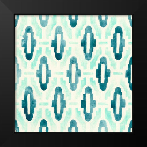 Ocean Tile III Black Modern Wood Framed Art Print by Vess, June Erica
