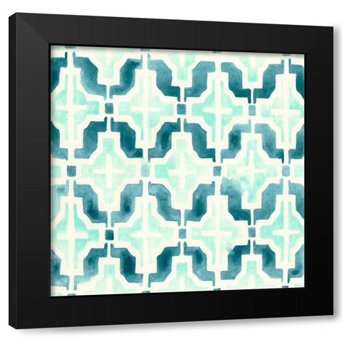 Ocean Tile IV Black Modern Wood Framed Art Print with Double Matting by Vess, June Erica