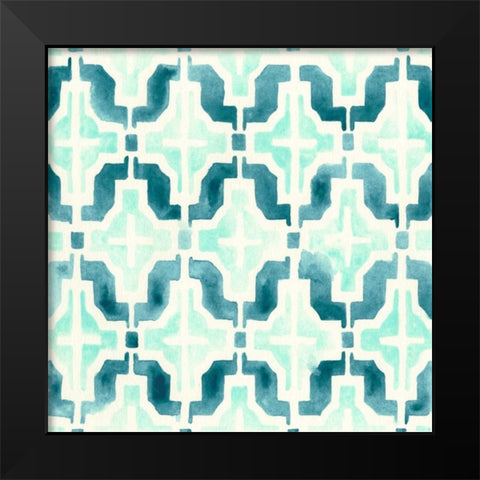 Ocean Tile IV Black Modern Wood Framed Art Print by Vess, June Erica