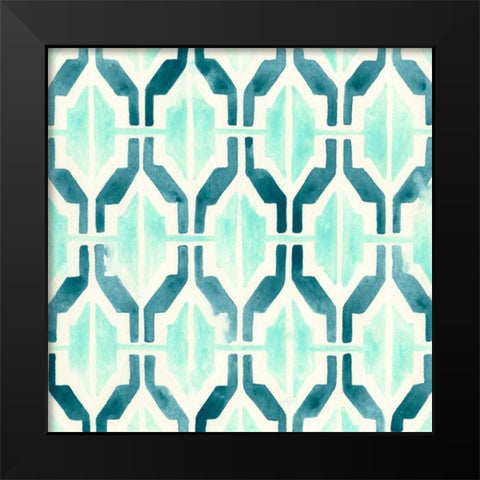 Ocean Tile VI Black Modern Wood Framed Art Print by Vess, June Erica