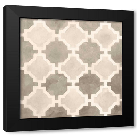 Neutral Watercolor Tile I Black Modern Wood Framed Art Print with Double Matting by Vess, June Erica