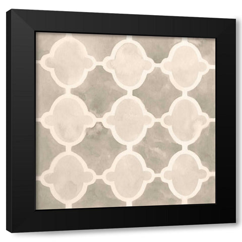 Neutral Watercolor Tile II Black Modern Wood Framed Art Print with Double Matting by Vess, June Erica