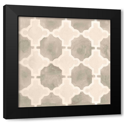 Neutral Watercolor Tile III Black Modern Wood Framed Art Print with Double Matting by Vess, June Erica
