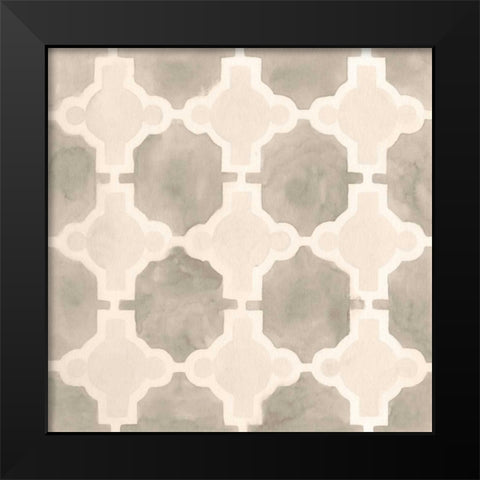 Neutral Watercolor Tile III Black Modern Wood Framed Art Print by Vess, June Erica