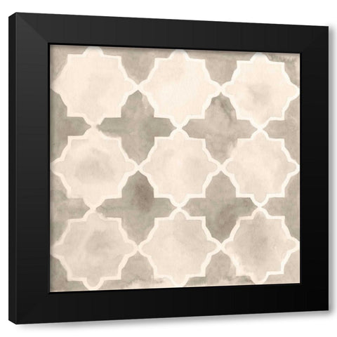 Neutral Watercolor Tile IV Black Modern Wood Framed Art Print with Double Matting by Vess, June Erica
