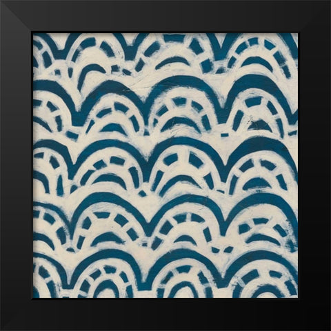 Indigo Signals VIII Black Modern Wood Framed Art Print by Vess, June Erica