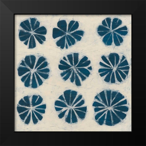 Indigo Signals IX Black Modern Wood Framed Art Print by Vess, June Erica