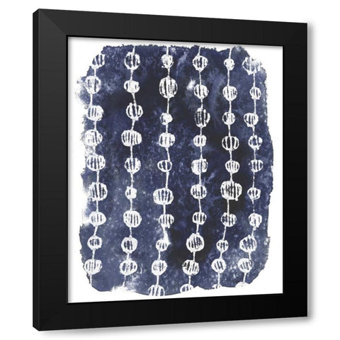 Indigo Batik Vignette I Black Modern Wood Framed Art Print with Double Matting by Vess, June Erica