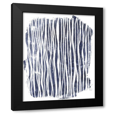 Indigo Batik Vignette III Black Modern Wood Framed Art Print with Double Matting by Vess, June Erica
