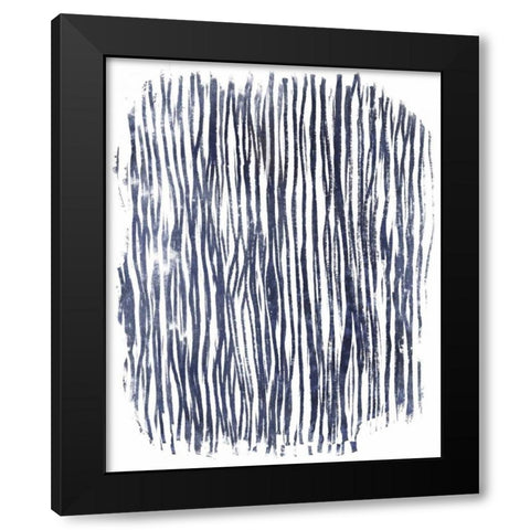 Indigo Batik Vignette VII Black Modern Wood Framed Art Print with Double Matting by Vess, June Erica